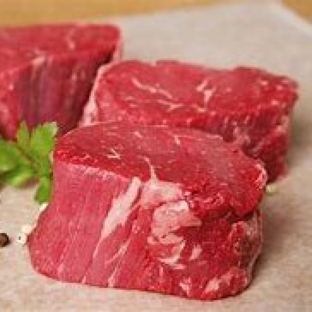 Beef Tenderloin Steak - Frozen (approx .50-1.0 lb) 2 pieces per package